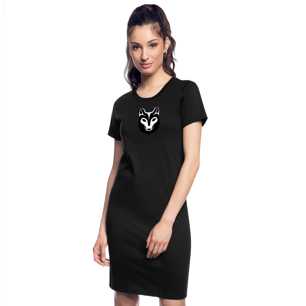 Women's Wolf T-Shirt Dress - black
