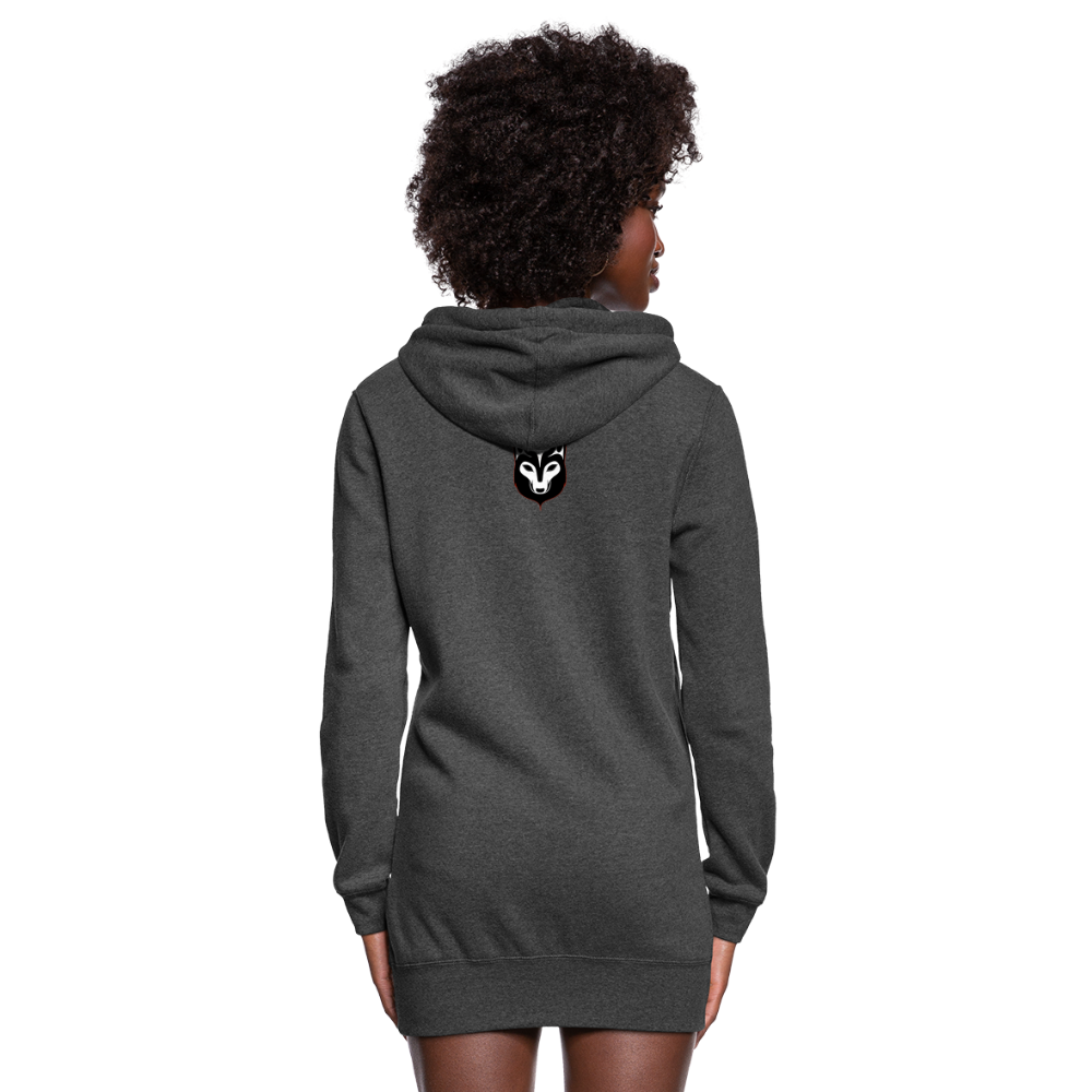 Women's Wolf Hoodie Dress - heather black