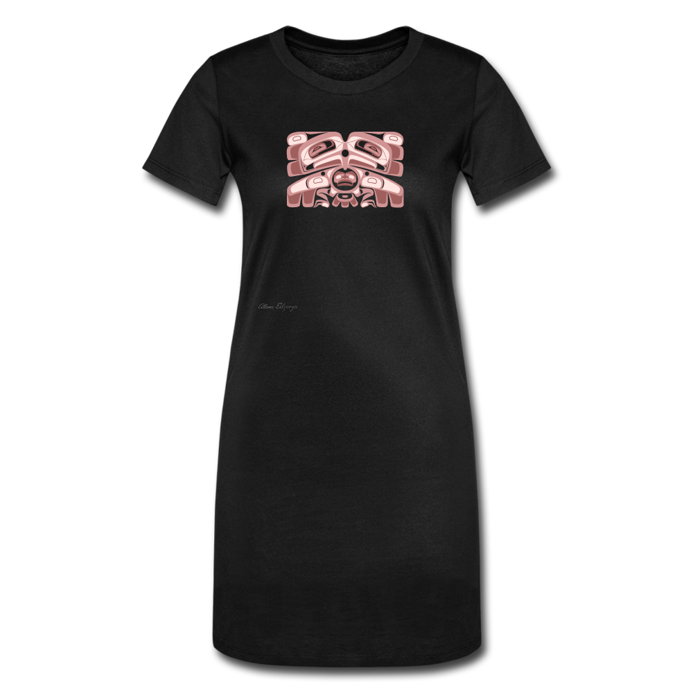 orange squirrel Women's T-Shirt Dress - black