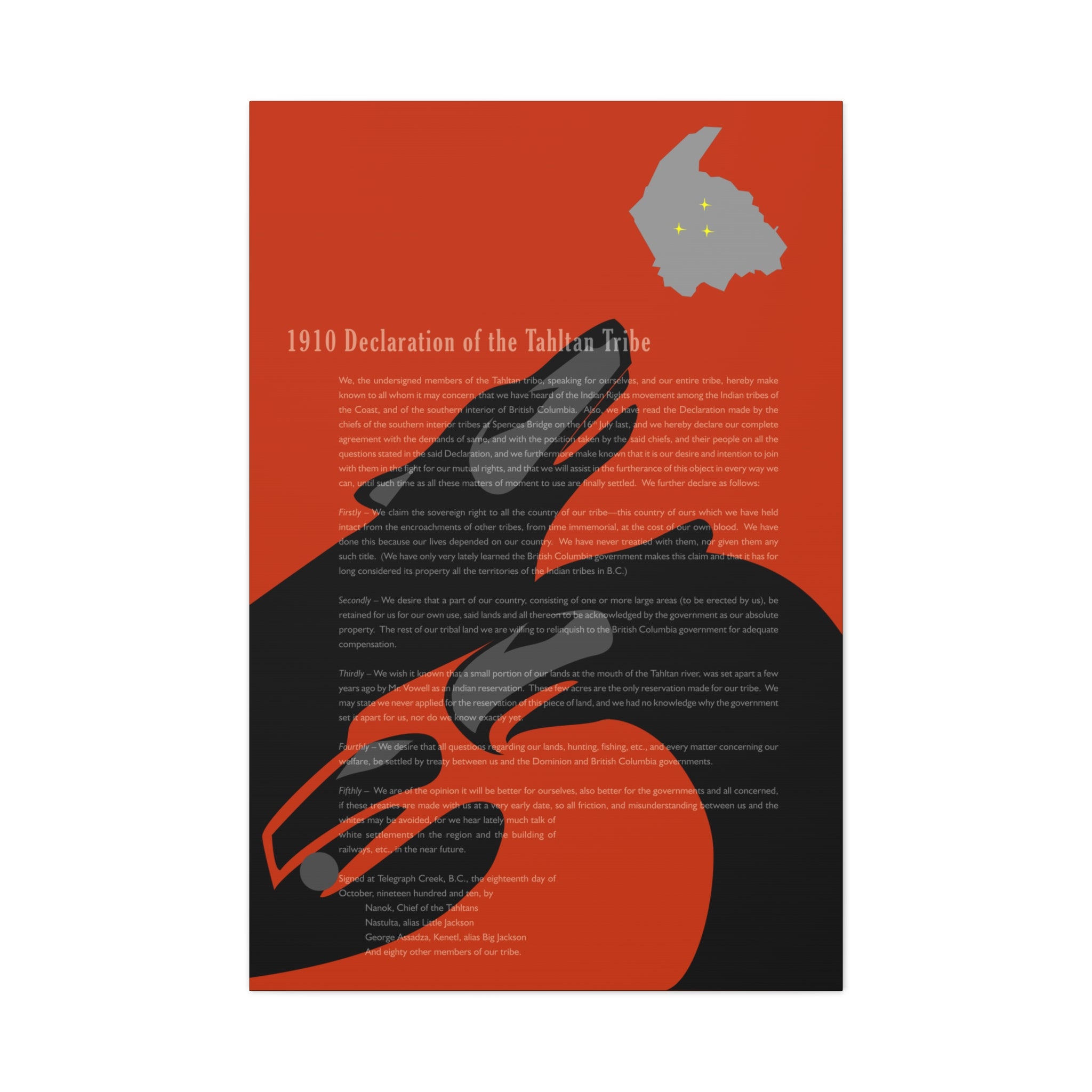 Tahltan Declaration Matte Canvas Wall Art 2026