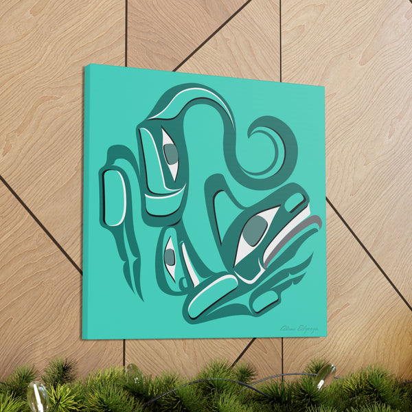 Turquoise Wolf Canvas Gallery Wrap