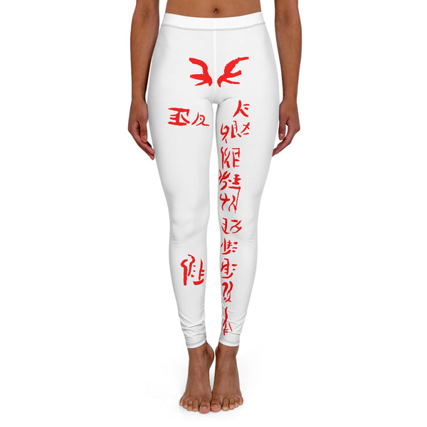 Crystal Stylish Women's Spandex Leggings with Artistic Red Design - Perfect for Casual Wear