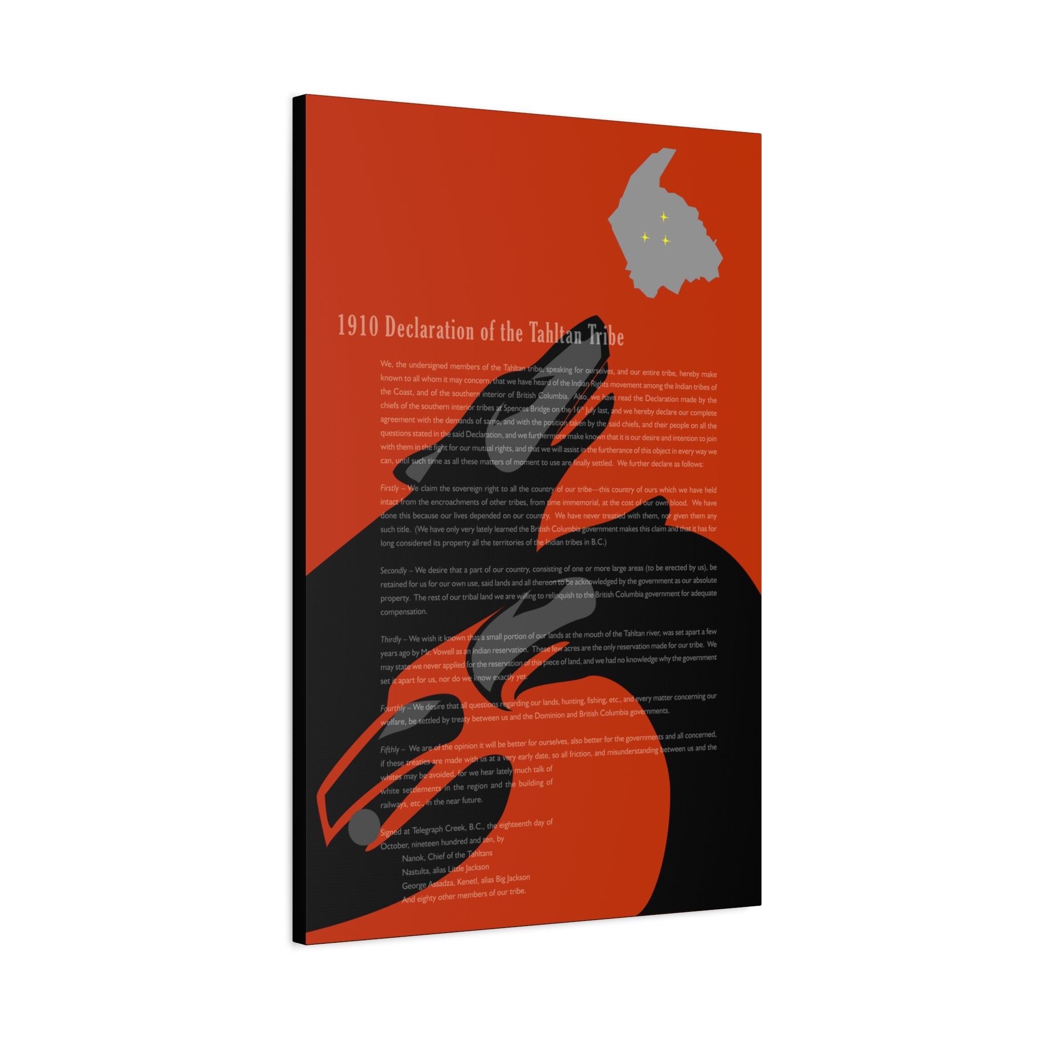 Tahltan Declaration Matte Canvas Wall Art 2026