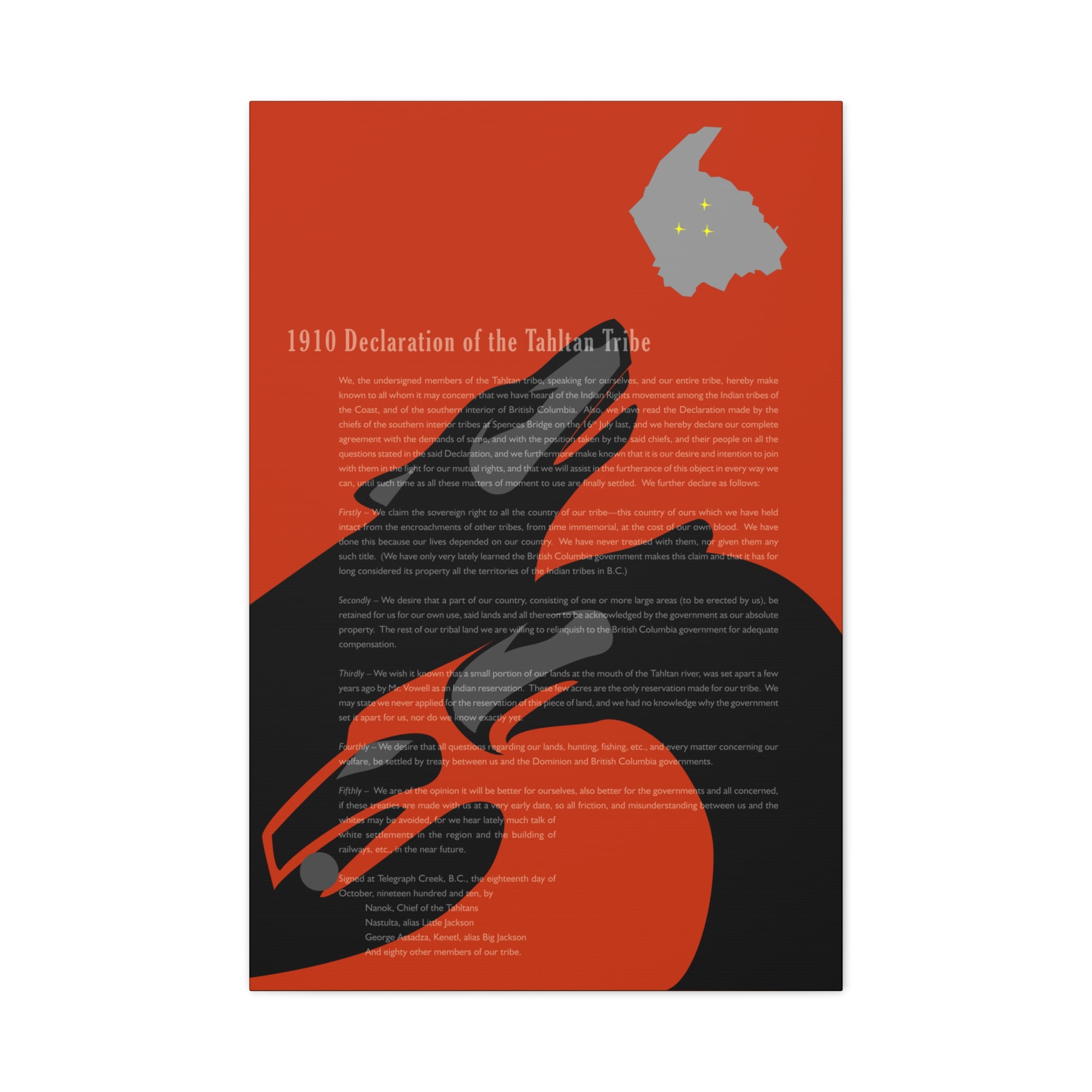 Tahltan Declaration Matte Canvas Wall Art 2026