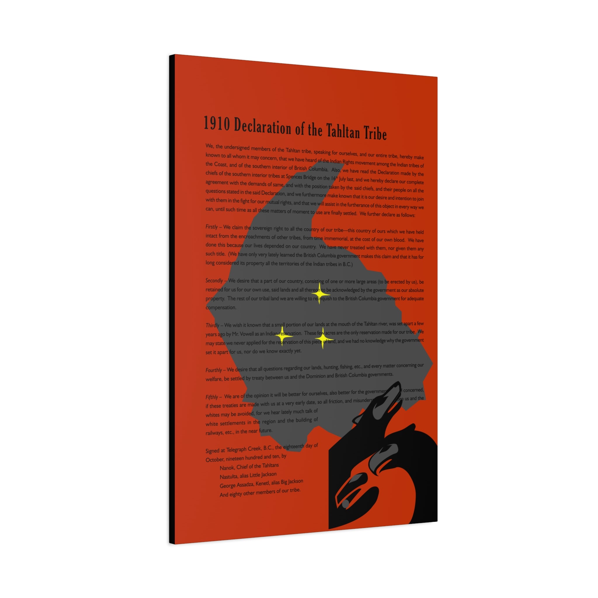 Tahltan Declaration vs2 Matte Canvas Wall Art 2026
