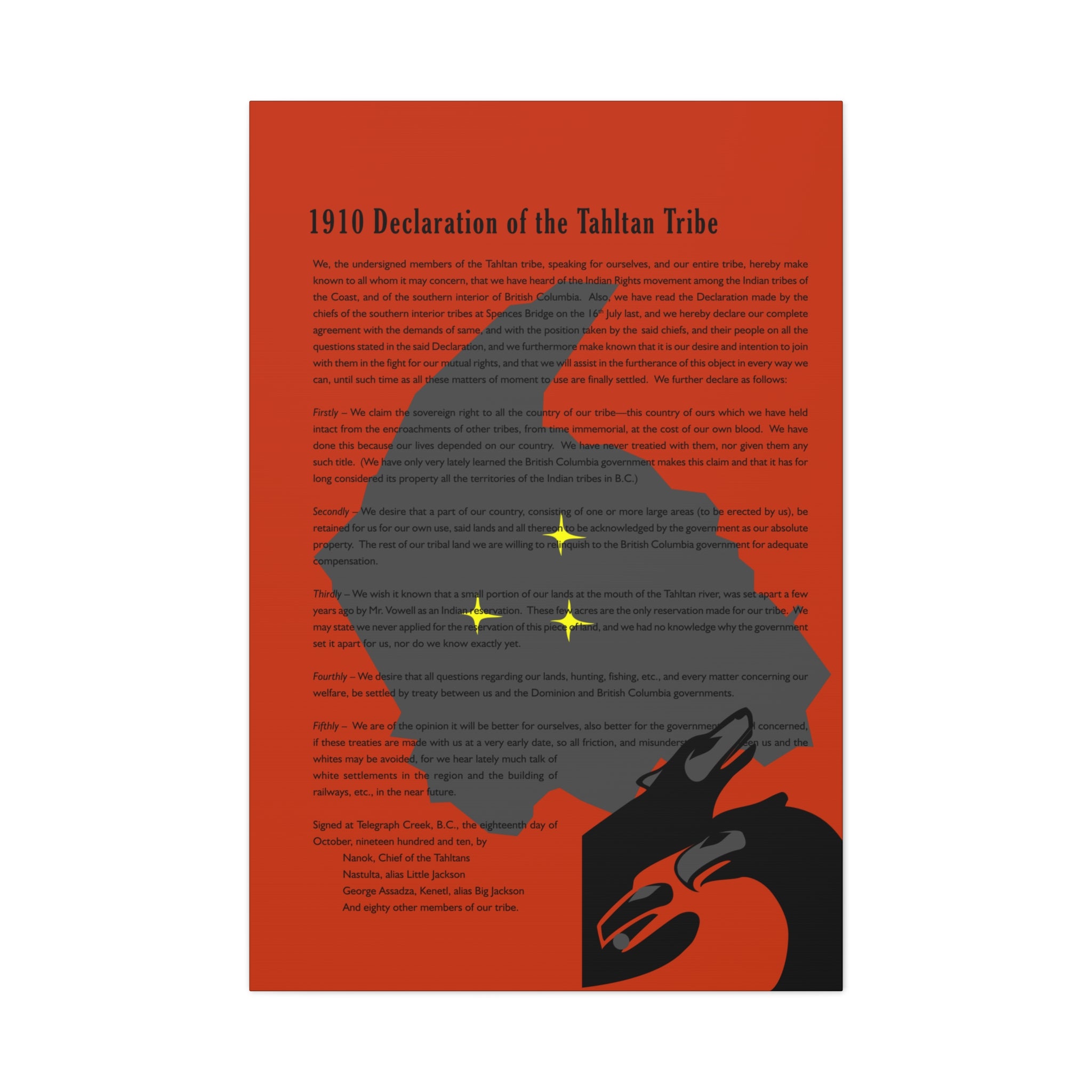 Tahltan Declaration vs2 Matte Canvas Wall Art 2026