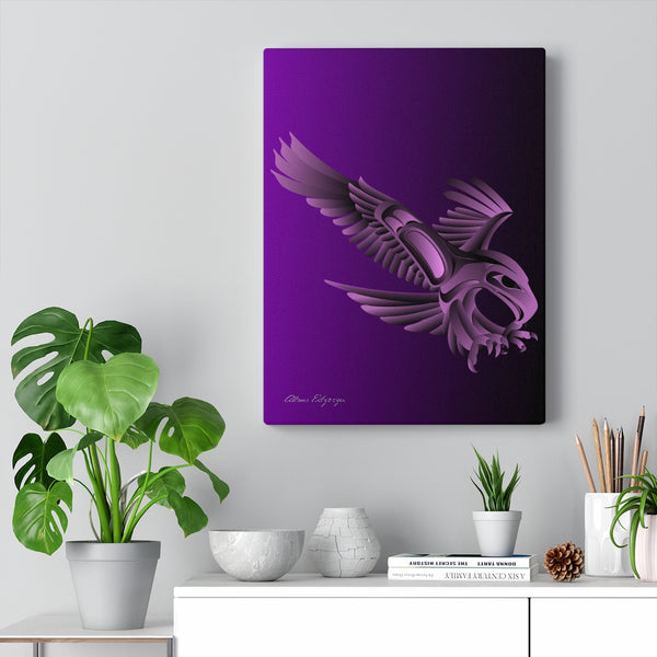 Eagle Hunting on Purple Canvas Gallery Wraps