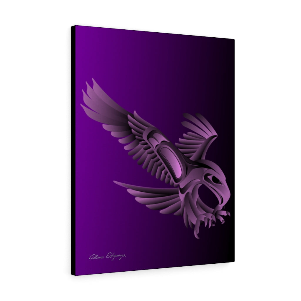 Eagle Hunting on Purple Canvas Gallery Wraps