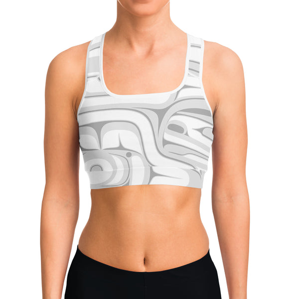 White & Grey Sports Bra