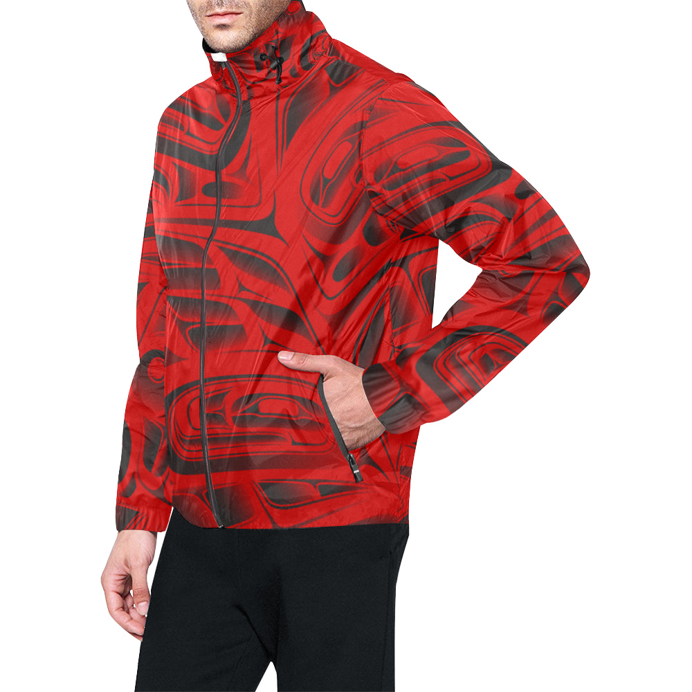 Red Nylon Windbreaker