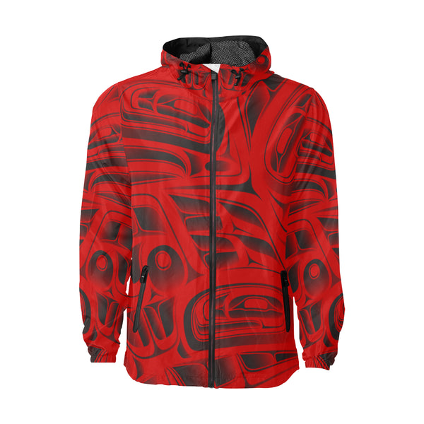 Red Nylon Windbreaker