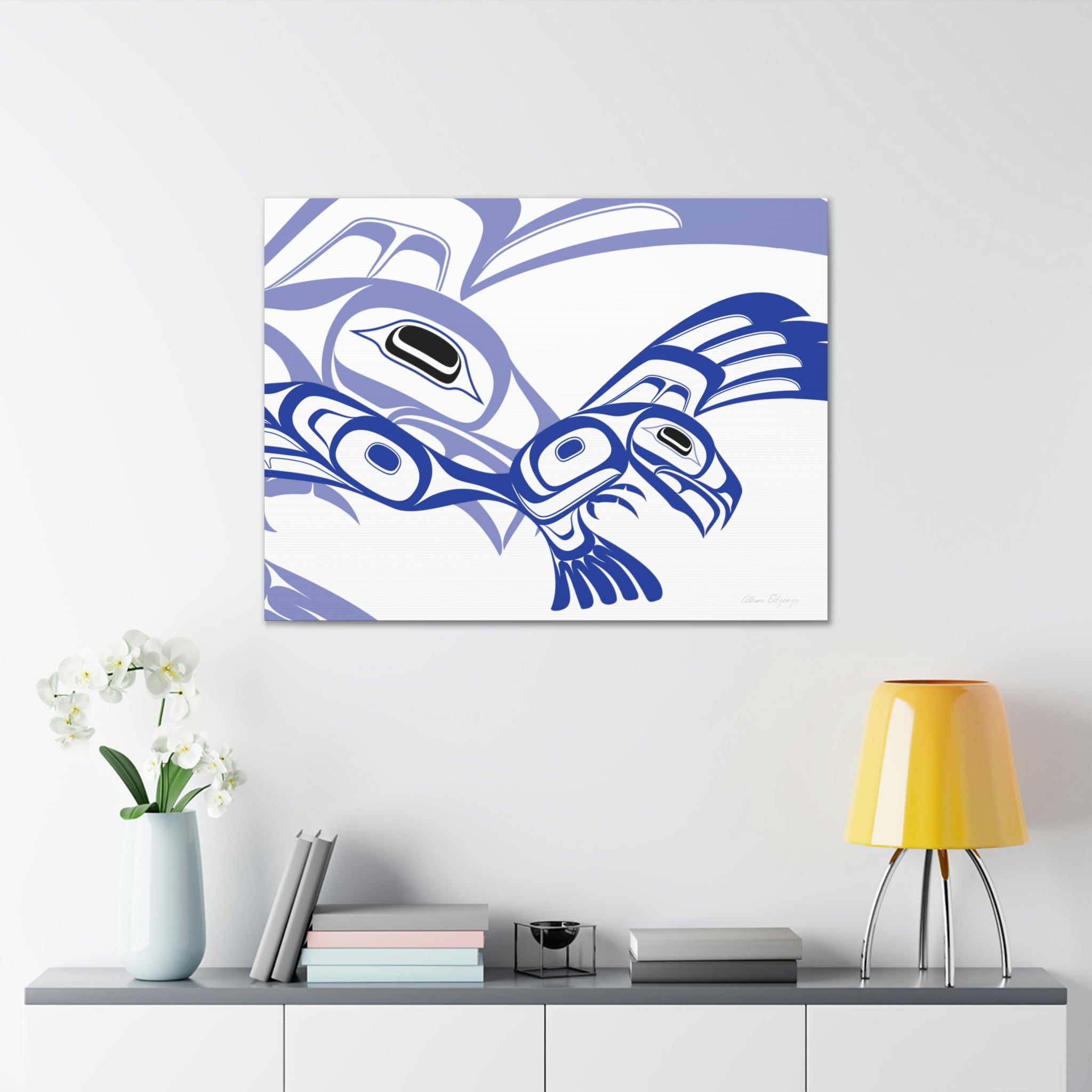 Blue Eagle Striking on Canvas 2023