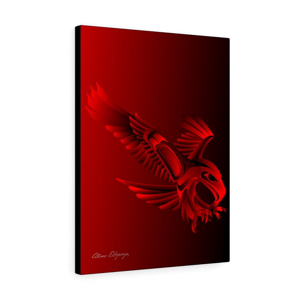 Eagle Hunting On Red Canvas Gallery Wraps