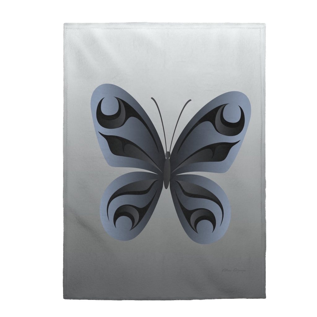Grey butterfly Velveteen Plush Blanket