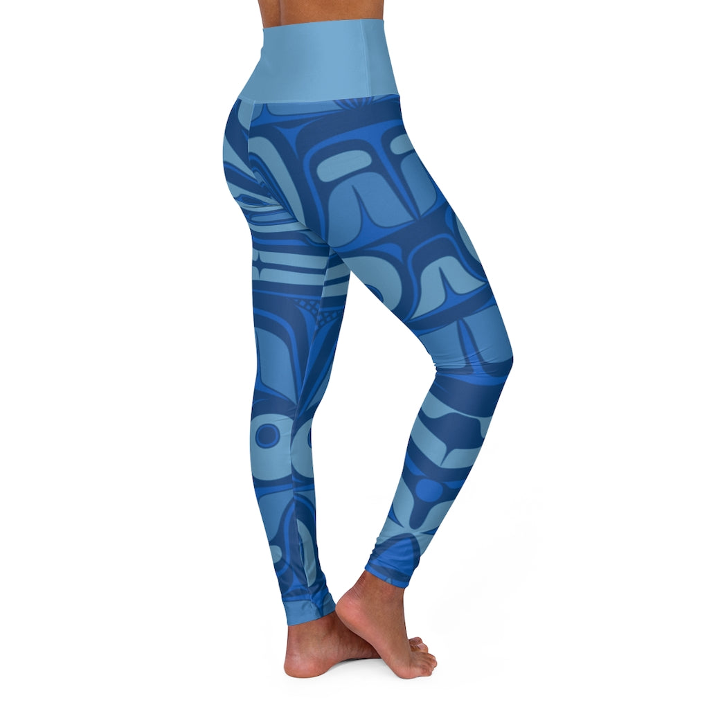 blue formline High Waisted Yoga Leggings