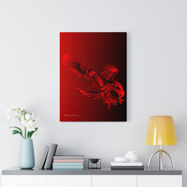 Eagle Hunting On Red Canvas Gallery Wraps