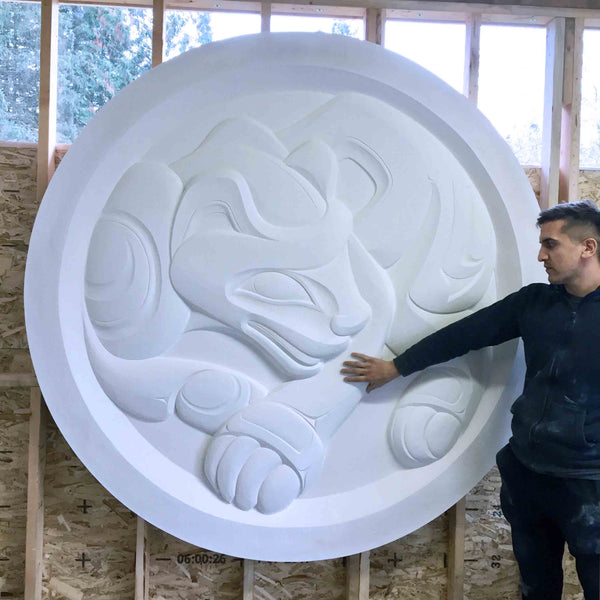 77"  Cold Cast Bear in White