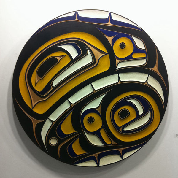 Eagle Chilkat Drum on cedar