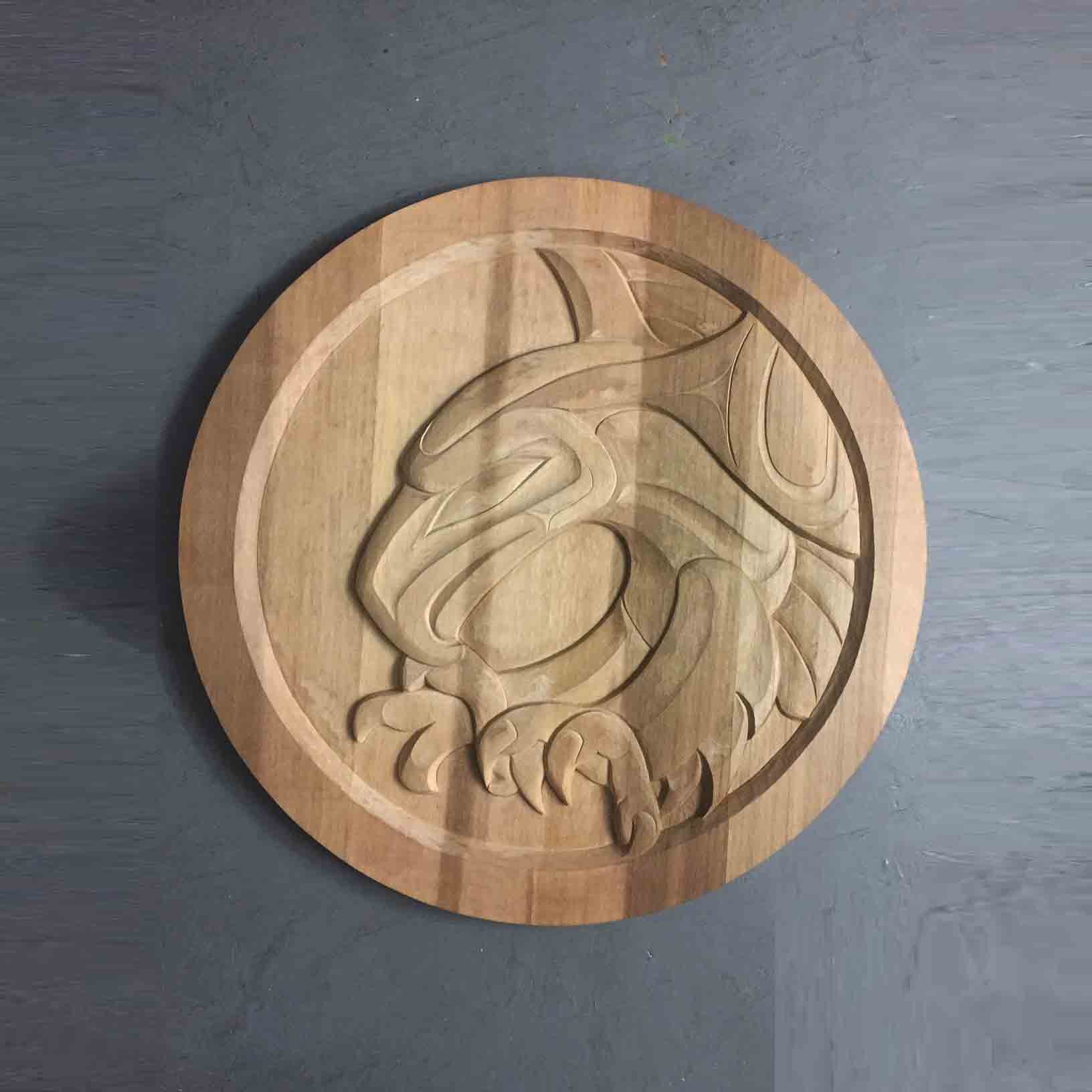 Eagle Landing Cedar Carving