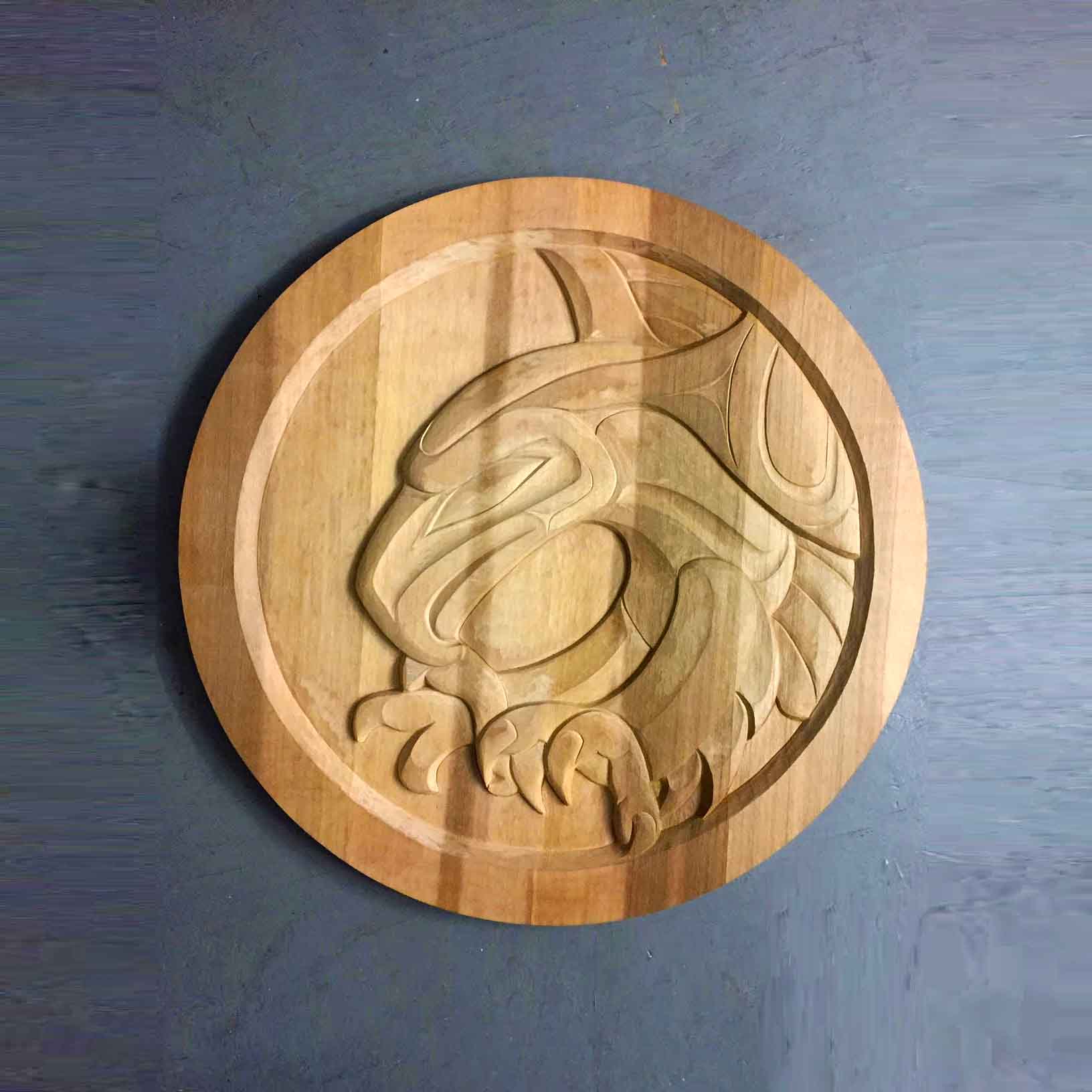 Eagle Landing Cedar Carving