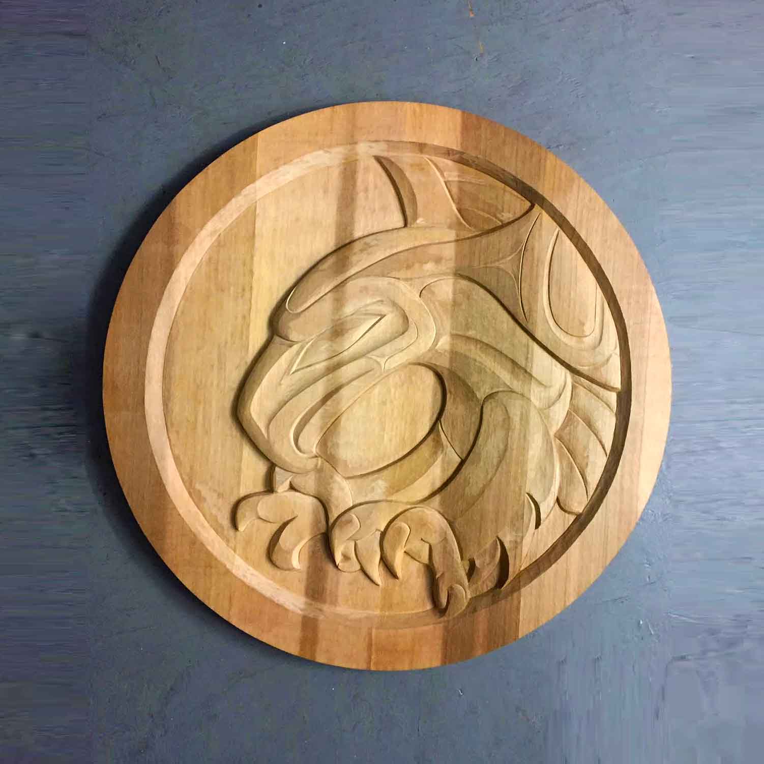 Eagle Landing Cedar Carving