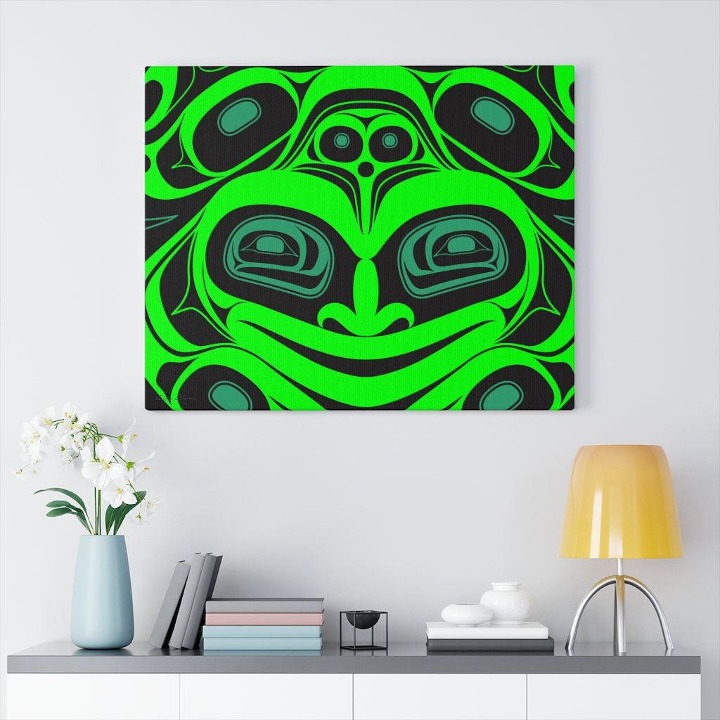 Lime Wise Frog Canvas