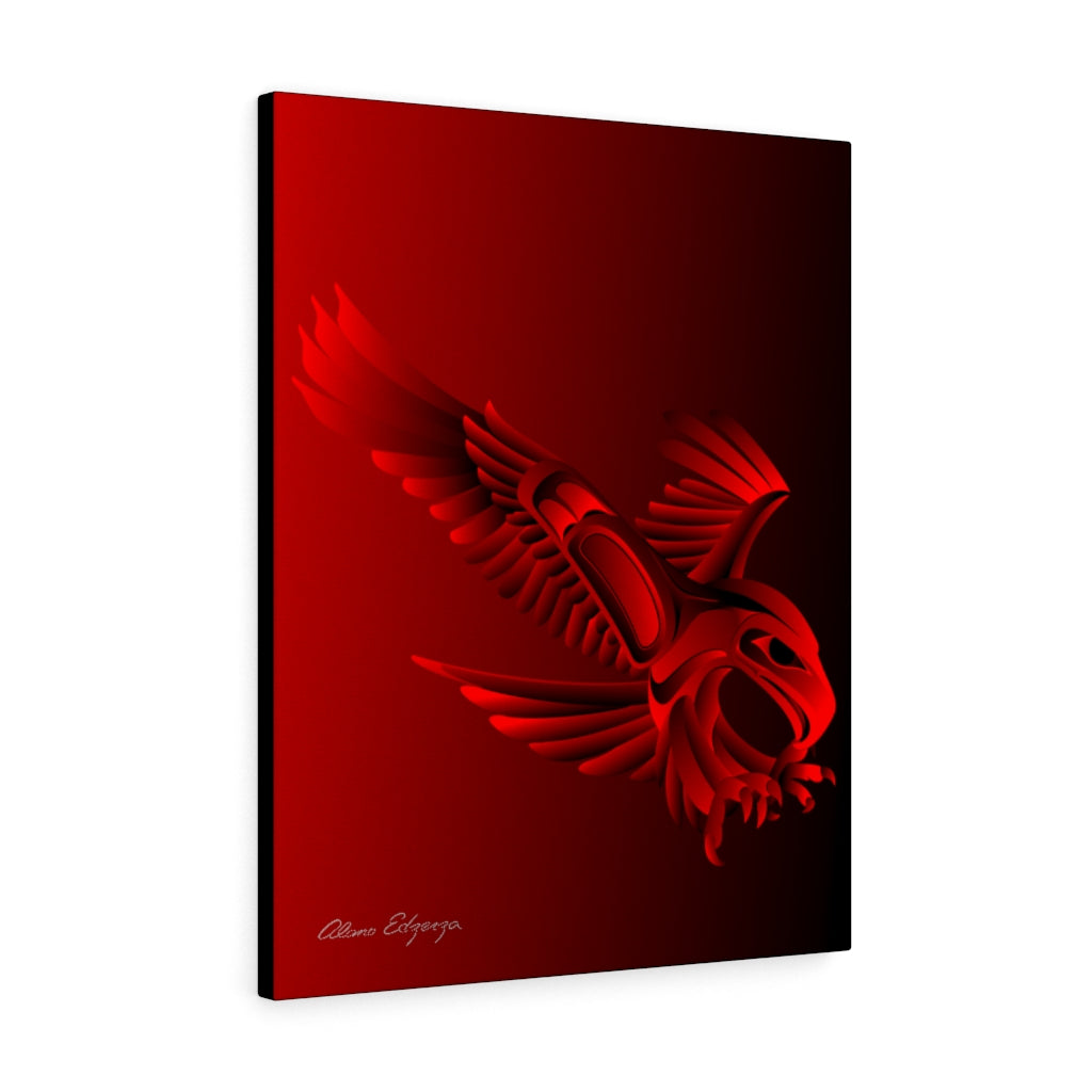 Eagle Hunting On Red Canvas Gallery Wraps
