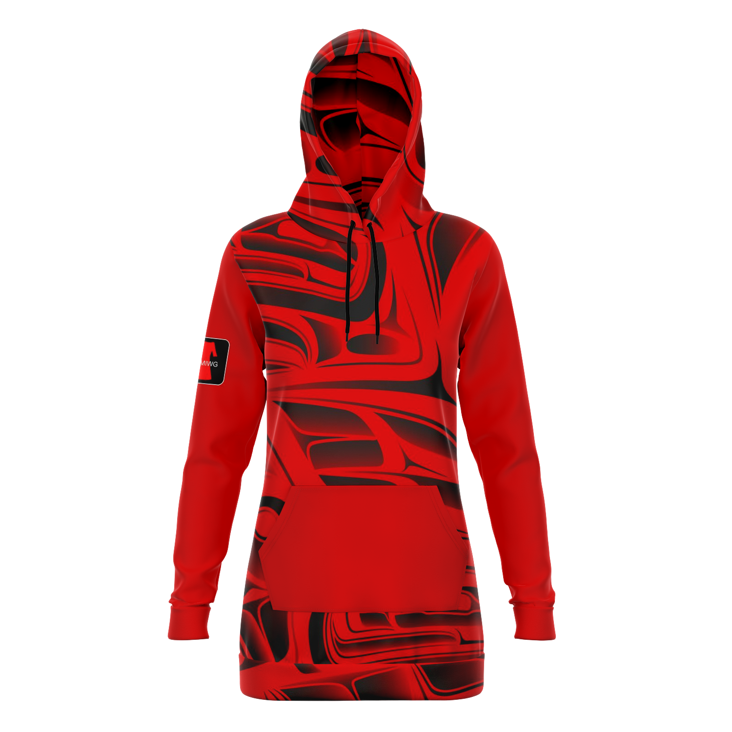 Red Formline cotton poly Hoodie dress