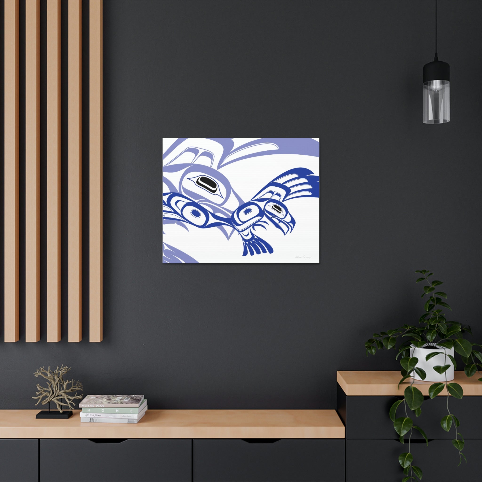 Blue Eagle Striking on Canvas 2023
