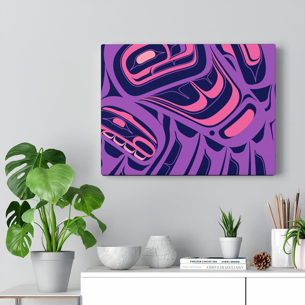 pink multi color raven on Canvas Gallery Wraps