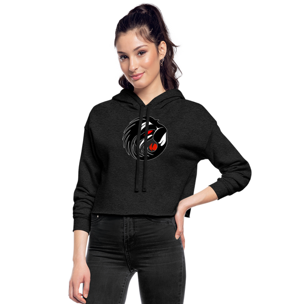 Women's Cropped Asphalt Raven Hoodie - deep heather