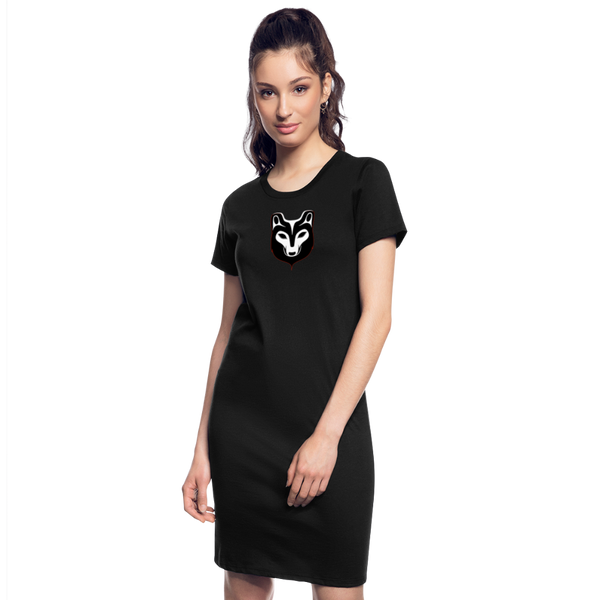 Women's Wolf T-Shirt Dress - black