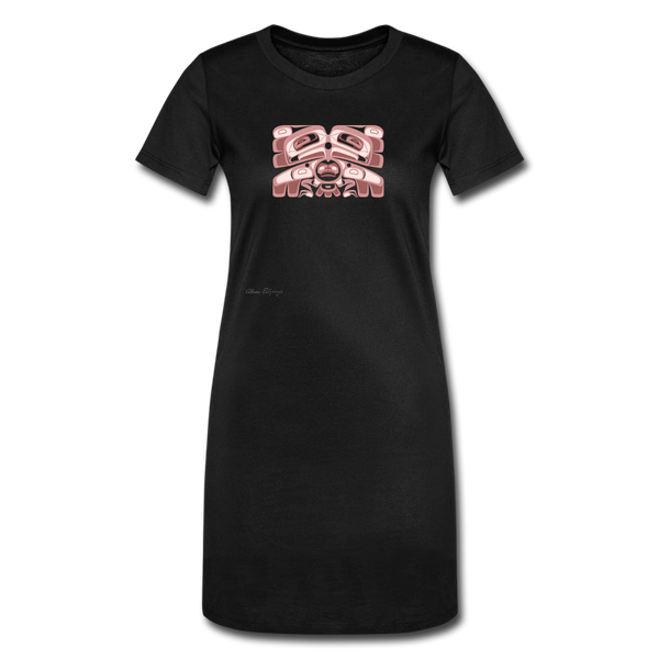 orange squirrel Women's T-Shirt Dress - black